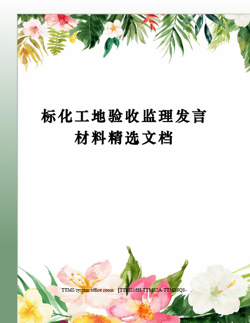 标化工地验收监理发言材料精选文档