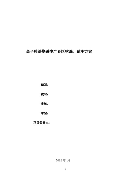 离子膜法烧碱生产界区吹洗、试车方案