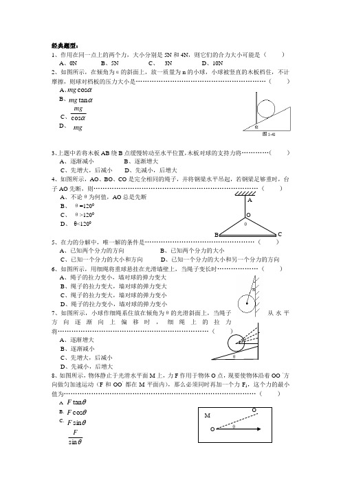 力的合成与分解专题