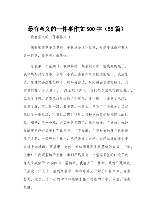 最有意义的一件事作文500字(55篇)