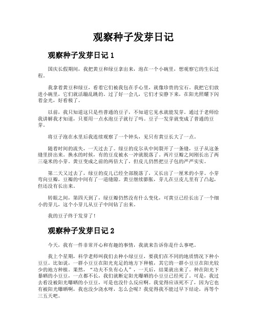观察种子发芽日记