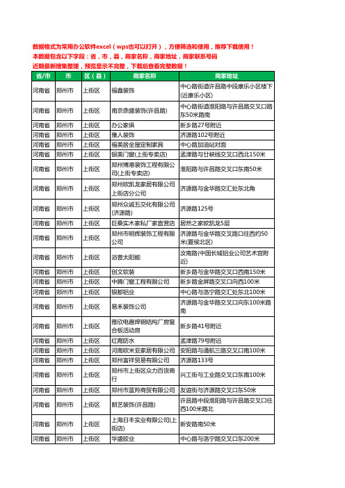 2020新版河南省郑州市上街区家具有限公司工商企业公司商家名录名单黄页联系电话号码地址大全55家