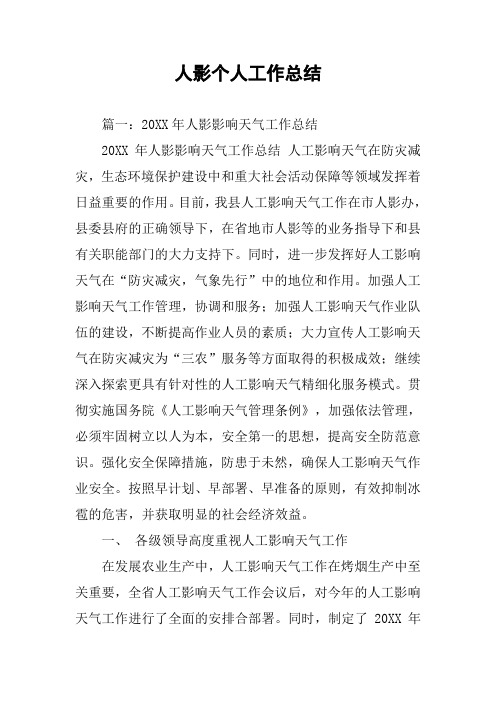 人影个人工作总结