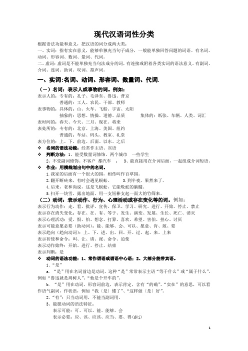 汉语词性讲解