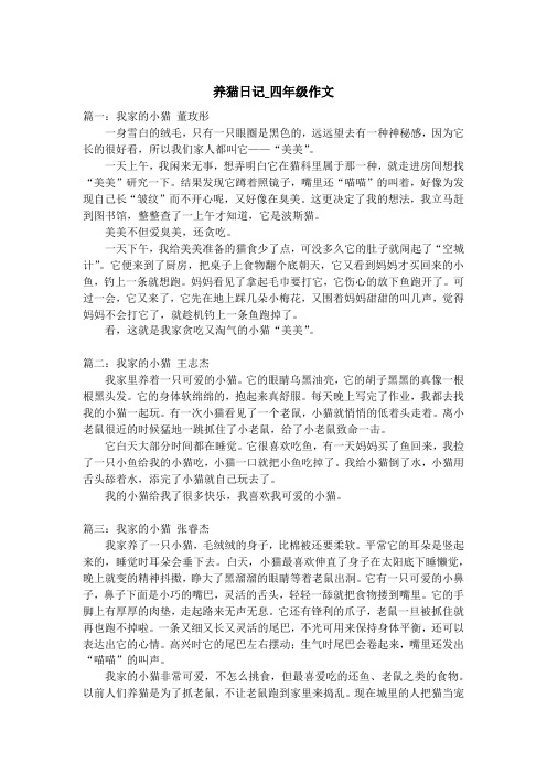 养猫日记_四年级作文