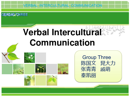 Verbal Intercultural Communication