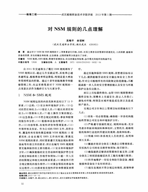对NSM规则的几点理解
