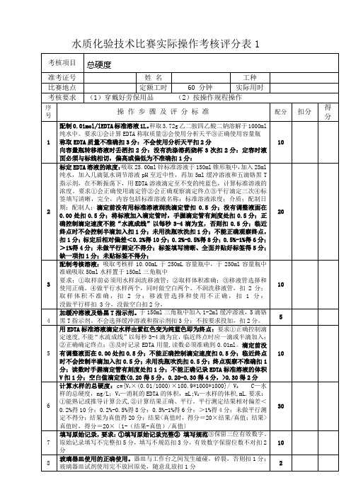 05总硬度实操考核评分表