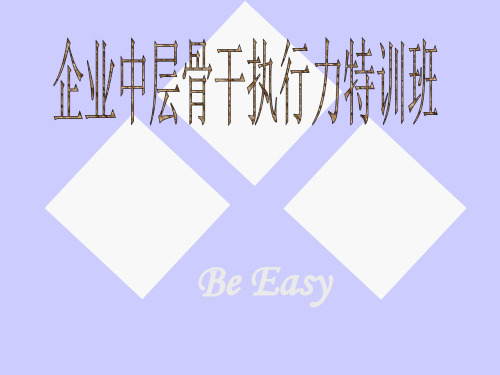 企业中层骨干执行力特训班教程