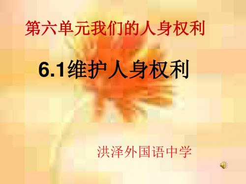 初二政治下学期维护人身权利(新201907)