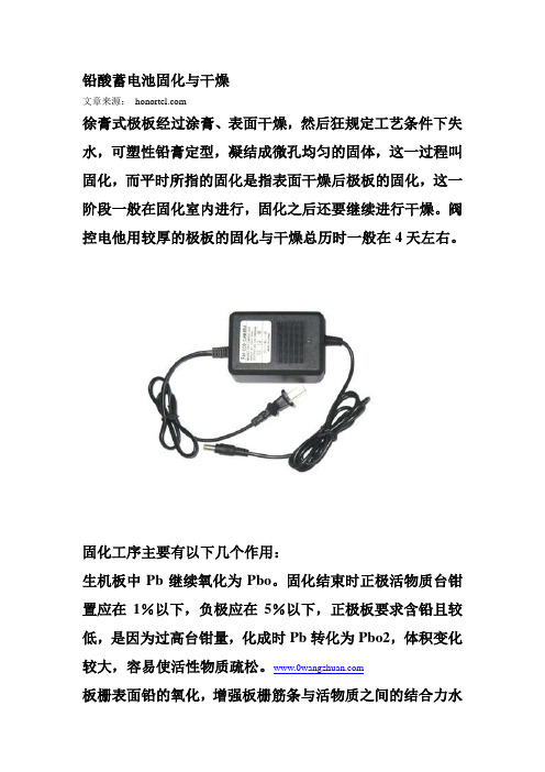 铅酸蓄电池固化与干燥