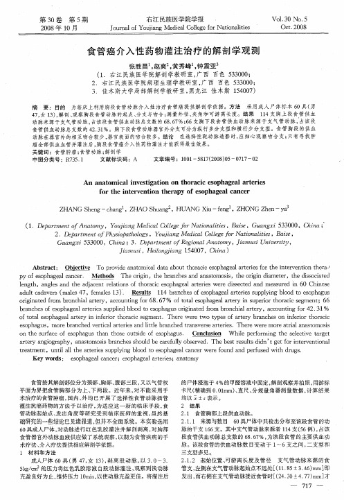 食管癌介入性药物灌注治疗的解剖学观测
