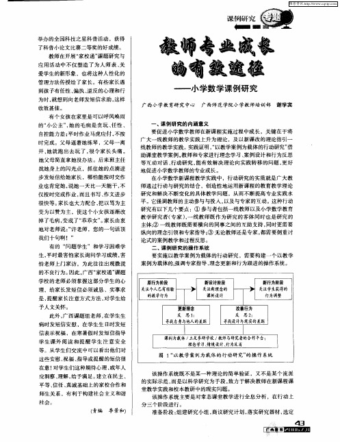 教师专业成长的有效途径——小学数学课例研究