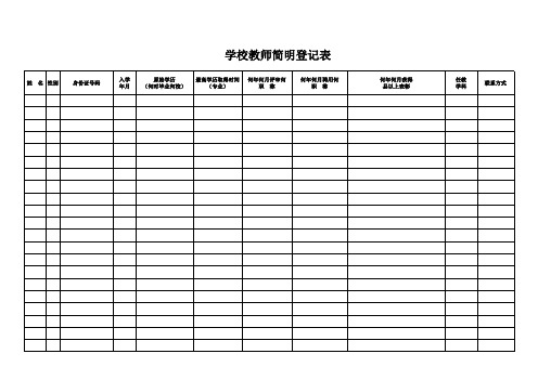 教师简明登记表