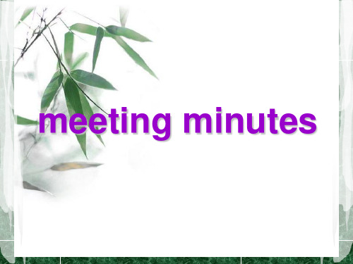 meeting minutes