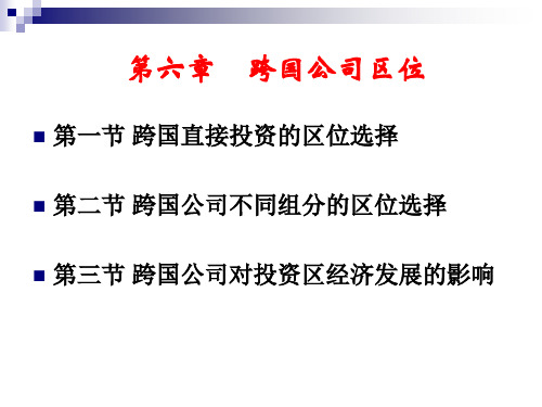 第6章 跨国公司区位
