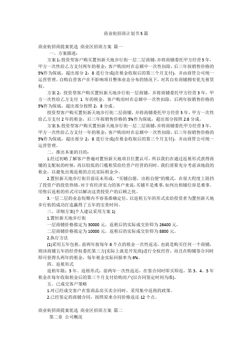 商业街招商计划书5篇