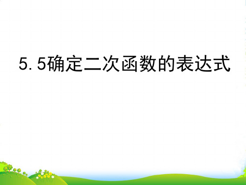 青岛版九年级数学下册第五章《确定二次函数的表达式》公开课课件