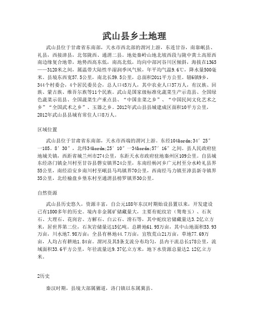 武山乡土地理