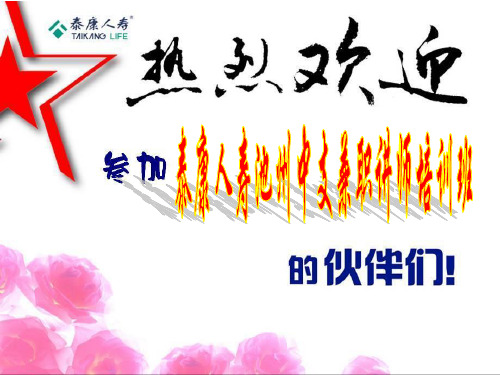 保险公司兼讲培训训前说明会ppt课件