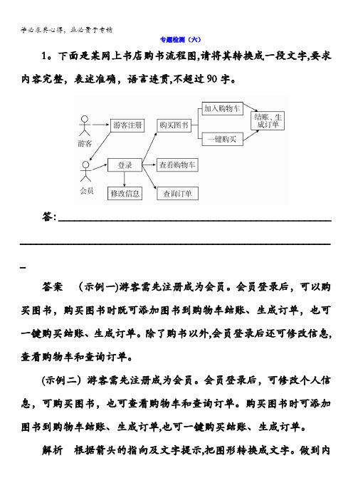 2018版高考一轮总复习语文习题专题六 图文转换专题检测6含答案