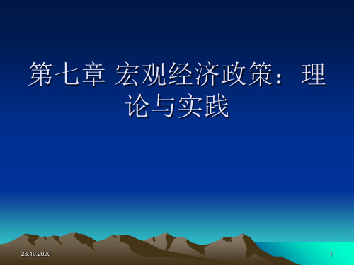 07宏观经济政策理论与实践精品PPT课件