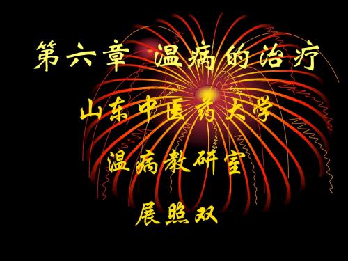 第六章 温病的治疗