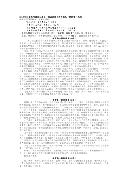 2019年北京高考语文石景山一模议论文《美育也是一种刚需》范文