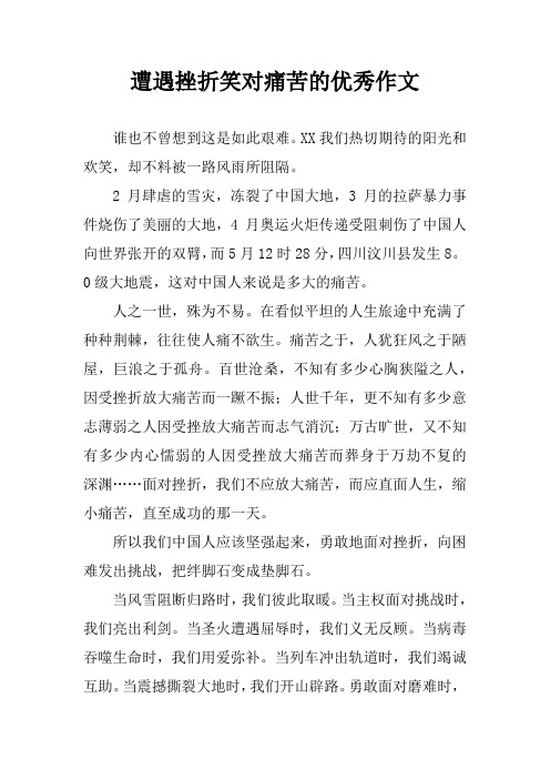 遭遇挫折笑对痛苦的优秀作文