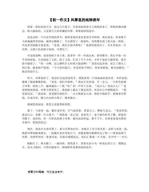 【初一作文】风筝里的宛转流年