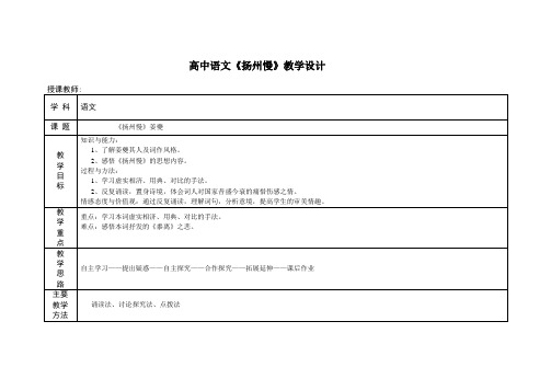 苏教版高中语文唐诗宋词选读《极其工”、“极其变”的南宋词   扬州慢(淮左名都)》公开课教案_12