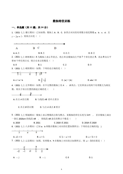 2021七年级数学上册专项训练 03 数轴培优综合训练(含解析)