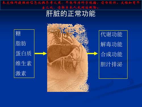 肝功能不全专题知识宣讲培训课件