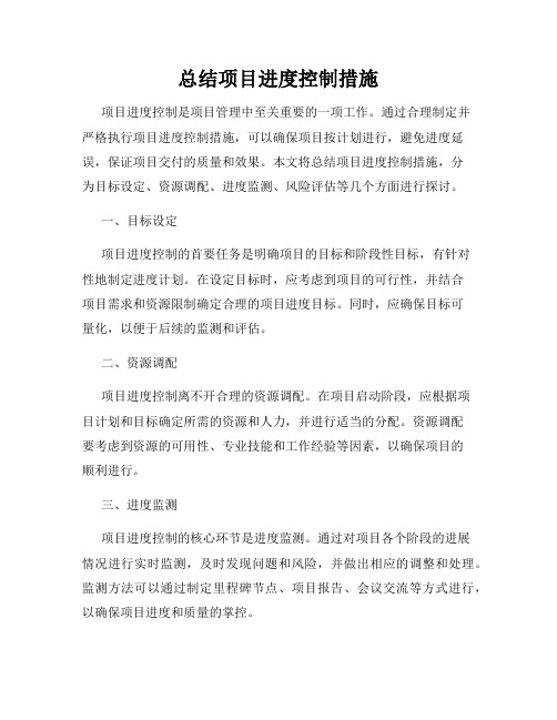 总结项目进度控制措施