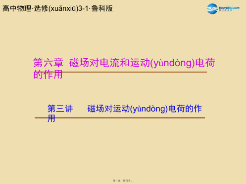 高中物理 第6章 第3讲 磁场对运动电荷的作用课件 鲁科版选修31