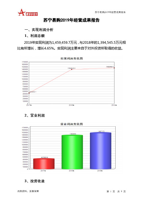 苏宁易购2019年经营成果报告
