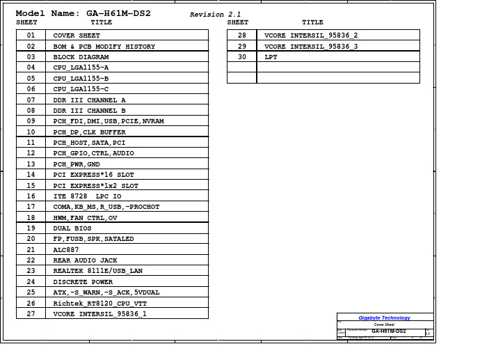 技嘉GA-H61M-DS2_Rev2.1电路图