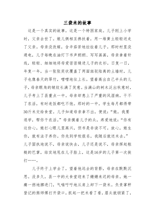 三袋米的故事