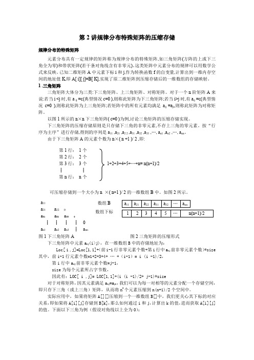 规律分布特殊矩阵的压缩存储