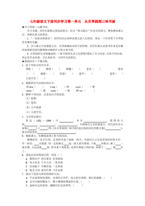七年级语文下册同步学习(全) 人教新课标版