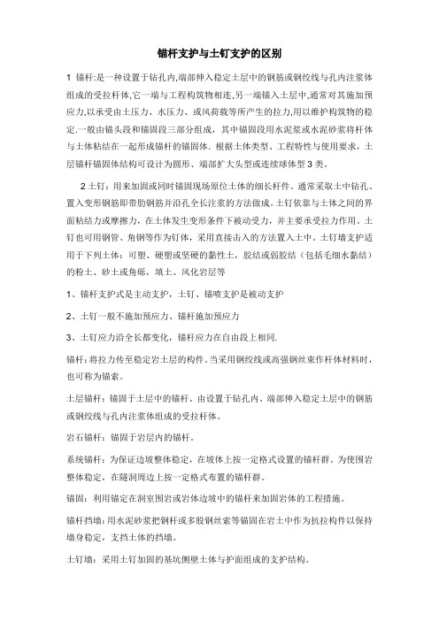 锚杆支护与土钉支护的区别