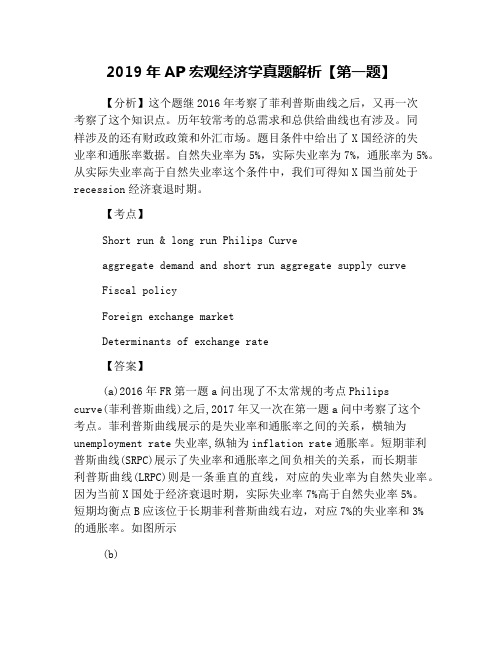 2019年AP宏观经济学真题解析【第一题】