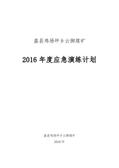 2016年应急演练计划