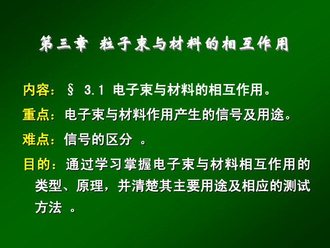 现代材料分析方法   电子束与材料的作用