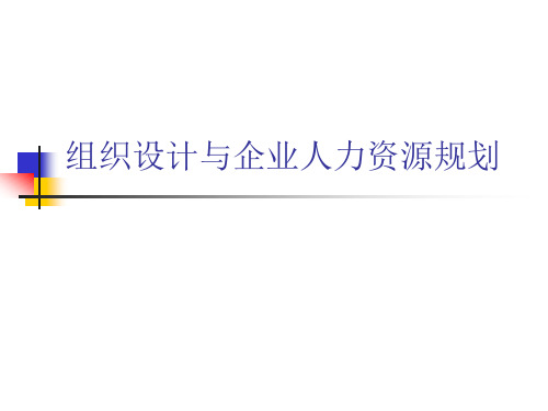 培训课件组织设计与企业人力资源规划