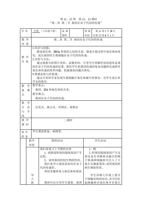“第二章 第二节 基因在亲子代间的传递”