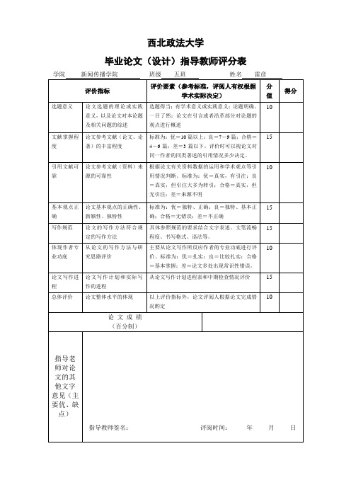 最终定稿版-5-指导老师评分表