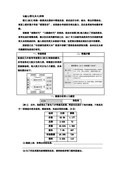 2018-2019学年高中三维设计一轮复习语文通用版讲义：板块三专题七图文(表文)转换Word版含答案