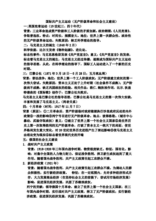 共产主义运动、殖民地、主要战争