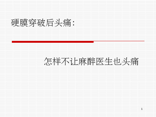 硬膜穿破后头痛(课堂PPT)